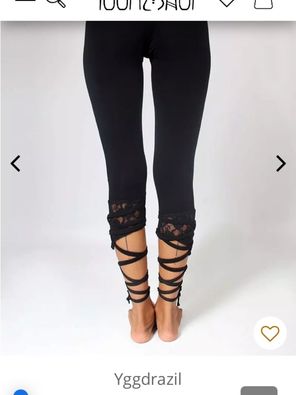 Black Lace-Up Capri Leggings with Ankle Wraps